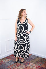 Vestido Gabriela - Regata Longuete com Decote V em Viscolinho - Naguirre Shop