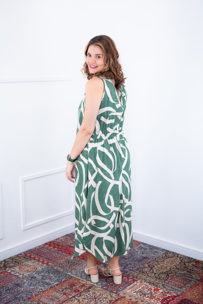 Vestido Gabriela - Regata Longuete com Decote V em Viscolinho - Naguirre Shop