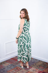 Vestido Gabriela - Regata Longuete com Decote V em Viscolinho - Naguirre Shop
