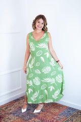 Vestido Gabriela - Regata Longuete com Decote V em Viscolinho - Naguirre Shop