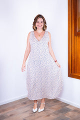 Vestido Gabriela - Regata Longuete com Decote V em Viscolinho - Naguirre Shop
