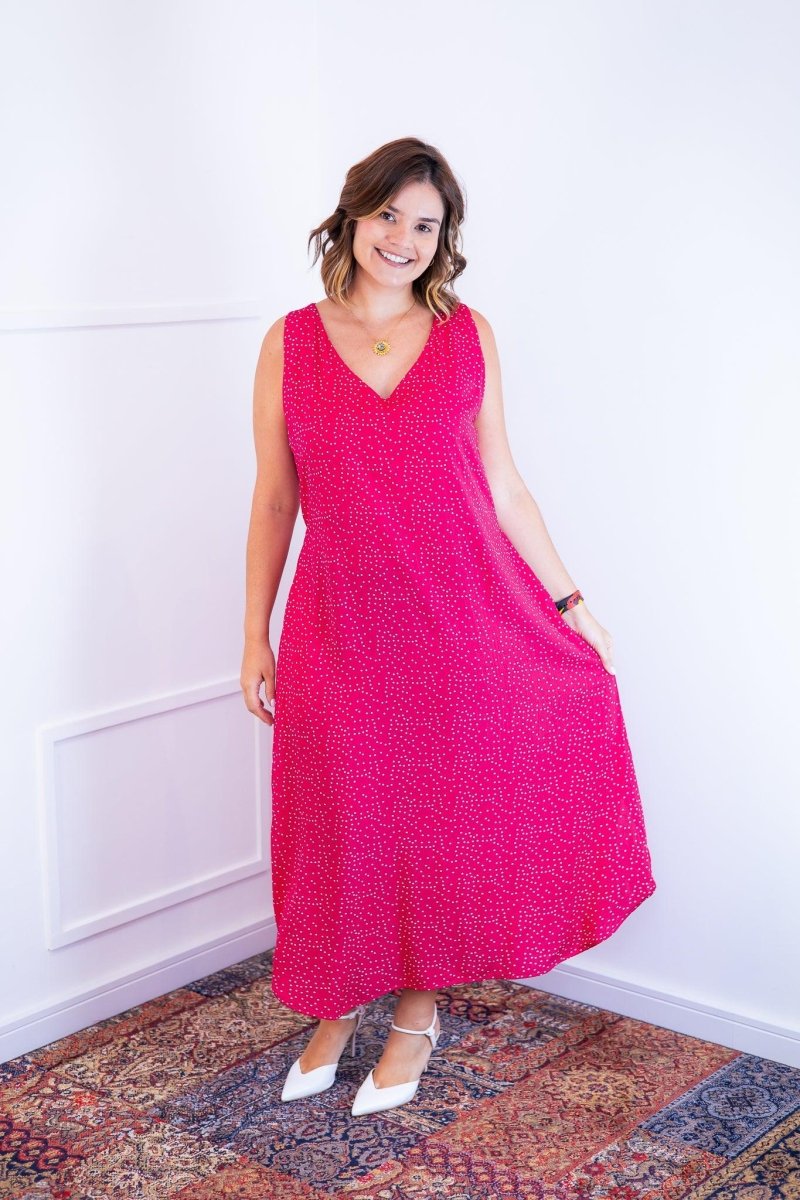 Vestido Gabriela - Regata Longuete com Decote V em Viscolinho - Naguirre Shop
