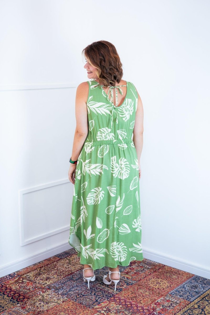Vestido Gabriela - Regata Longuete com Decote V em Viscolinho - Naguirre Shop