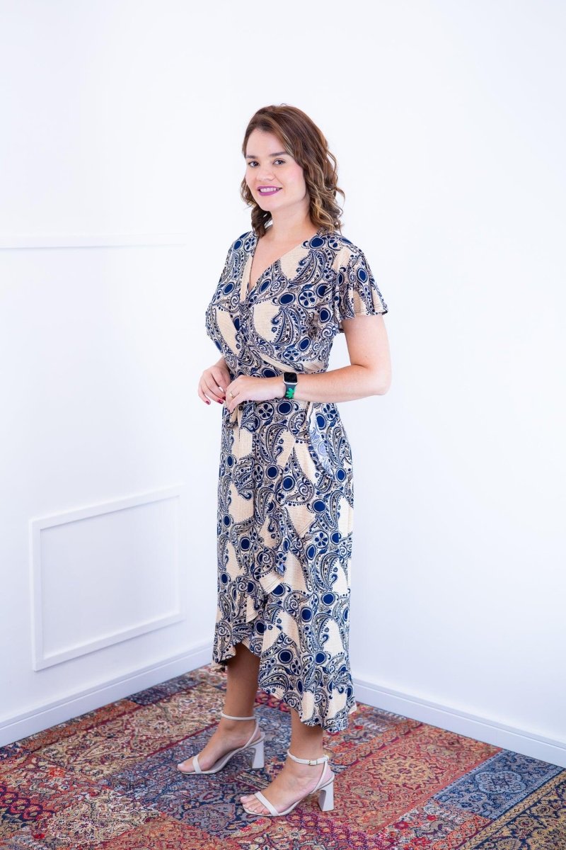 Vestido Havaí - Malha Confort Manga Envelope - Naguirre Shop
