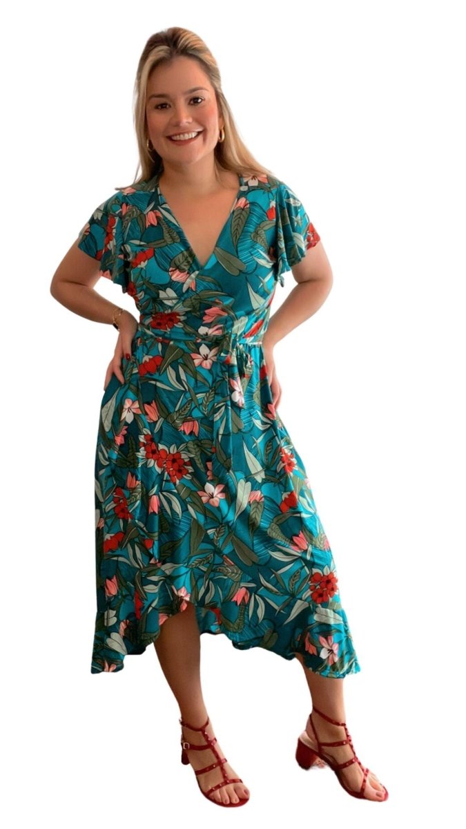 Vestido Havaí - Malha Confort Manga Envelope - Naguirre Shop