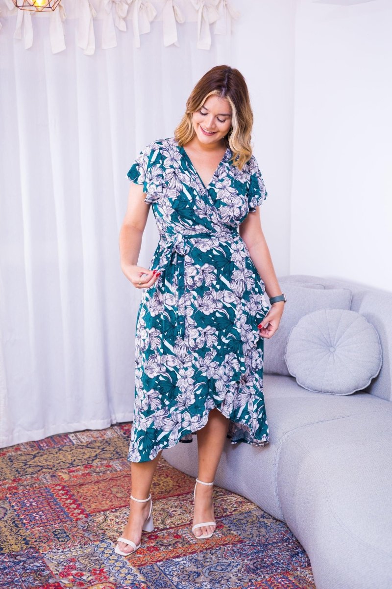 Vestido Havaí - Malha Confort Manga Envelope - Naguirre Shop