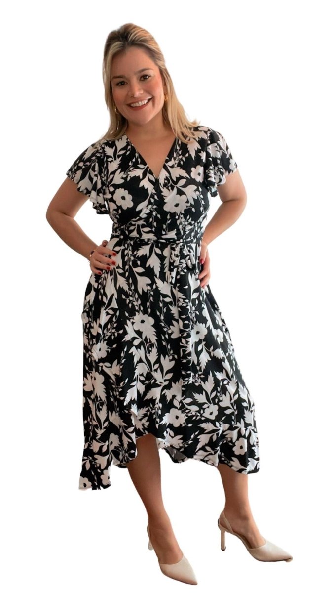 Vestido Havaí - Malha Confort Manga Envelope - Naguirre Shop