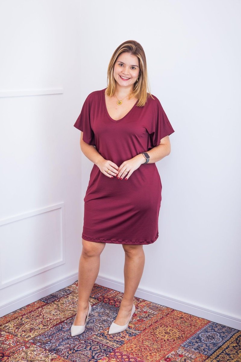 Vestido Helena - Malha Confort Manga Morcego - Naguirre Shop