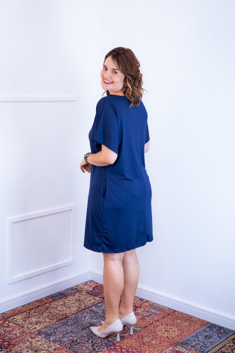 Vestido Helena - Malha Confort Manga Morcego - Naguirre Shop