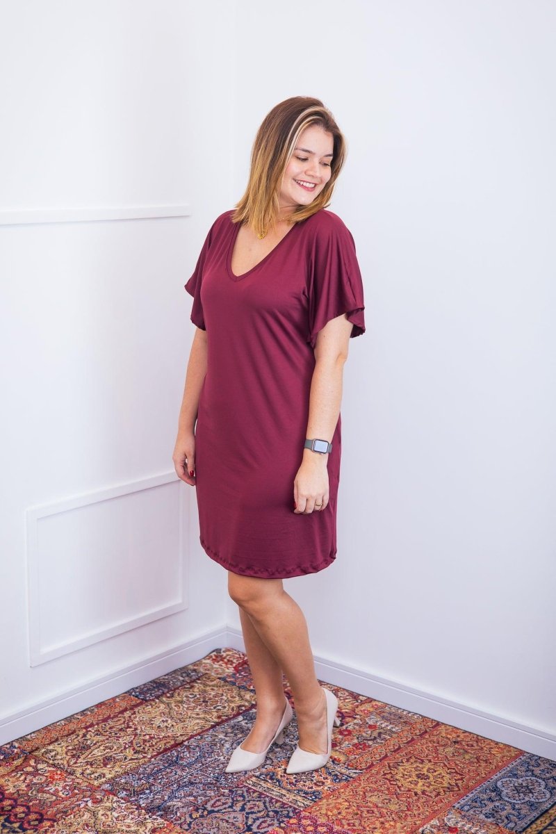 Vestido Helena - Malha Confort Manga Morcego - Naguirre Shop
