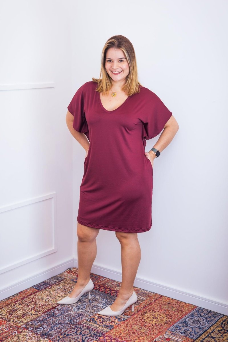 Vestido Helena - Malha Confort Manga Morcego - Naguirre Shop