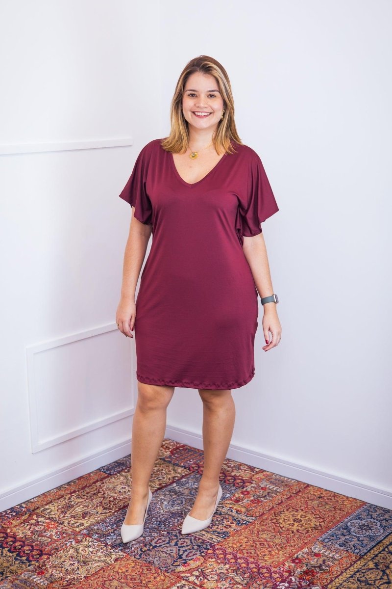 Vestido Helena - Malha Confort Manga Morcego - Naguirre Shop