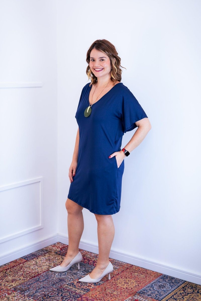 Vestido Helena - Malha Confort Manga Morcego - Naguirre Shop