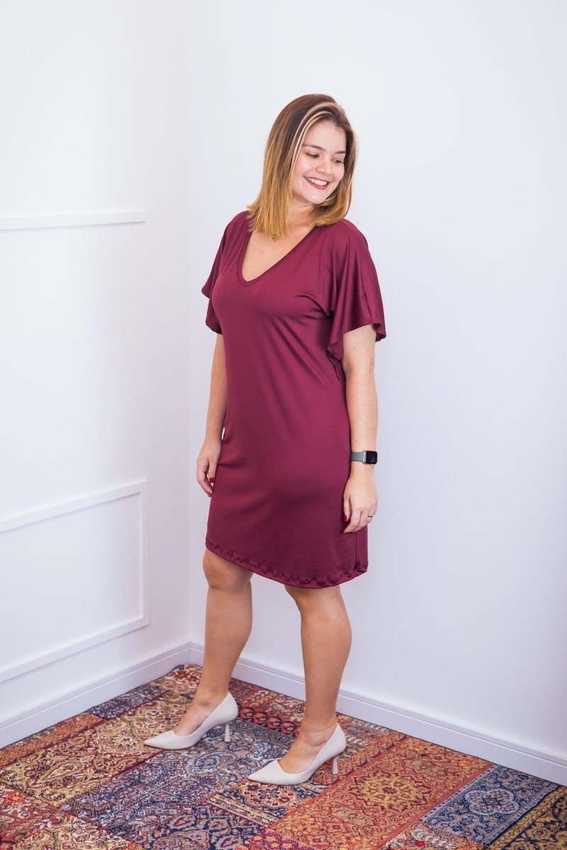 Vestido Helena - Malha Confort Manga Morcego - Naguirre Shop