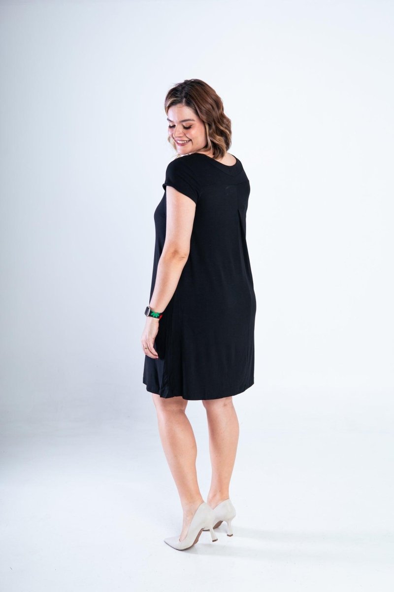 Vestido Laura - Evasê Decote V em Viscolycra - Naguirre Shop