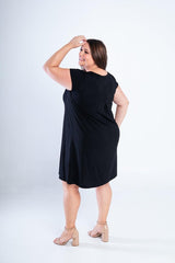 Vestido Laura - Evasê Decote V em Viscolycra - Naguirre Shop