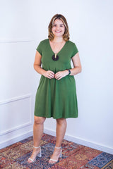 Vestido Laura - Evasê Decote V em Viscolycra - Naguirre Shop