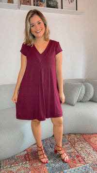 Vestido Laura - Evasê Decote V em Viscolycra - Naguirre Shop