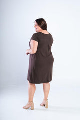 Vestido Laura - Evasê Decote V em Viscolycra - Naguirre Shop