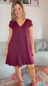 Vestido Laura - Evasê Decote V em Viscolycra - Naguirre Shop