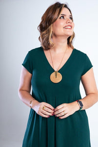Vestido Laura - Evasê Decote V em Viscolycra - Naguirre Shop