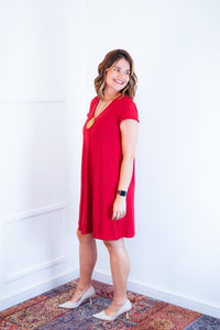 Vestido Laura - Evasê Decote V em Viscolycra - Naguirre Shop