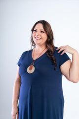 Vestido Laura - Evasê Decote V em Viscolycra - Naguirre Shop