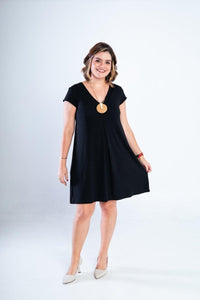 Vestido Laura - Evasê Decote V em Viscolycra - Naguirre Shop