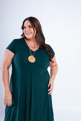 Vestido Laura - Evasê Decote V em Viscolycra - Naguirre Shop