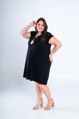 Vestido Laura - Evasê Decote V em Viscolycra - Naguirre Shop