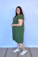 Vestido Laura - Evasê Decote V em Viscolycra - Naguirre Shop