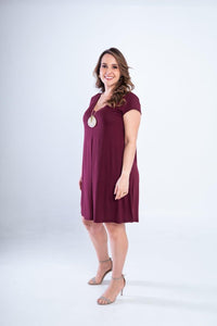 Vestido Laura - Evasê Decote V em Viscolycra - Naguirre Shop