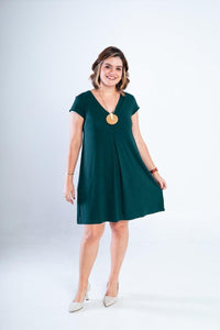 Vestido Laura - Evasê Decote V em Viscolycra - Naguirre Shop