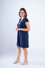 Vestido Laura - Evasê Decote V em Viscolycra - Naguirre Shop