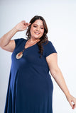 Vestido Laura - Evasê Decote V em Viscolycra - Naguirre Shop