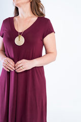 Vestido Laura - Evasê Decote V em Viscolycra - Naguirre Shop