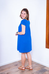 Vestido Laura - Evasê Decote V em Viscolycra - Naguirre Shop