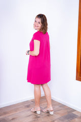 Vestido Laura - Evasê Decote V em Viscolycra - Naguirre Shop