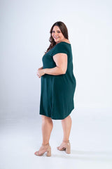 Vestido Laura - Evasê Decote V em Viscolycra - Naguirre Shop