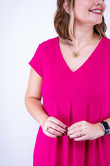 Vestido Laura - Evasê Decote V em Viscolycra - Naguirre Shop