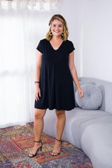 Vestido Laura - Evasê Decote V em Viscolycra - Naguirre Shop