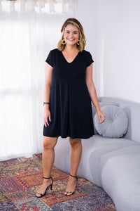 Vestido Laura - Evasê Decote V em Viscolycra - Naguirre Shop