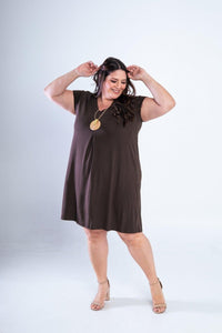 Vestido Laura - Evasê Decote V em Viscolycra - Naguirre Shop