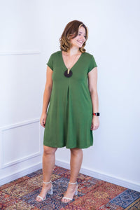 Vestido Laura - Evasê Decote V em Viscolycra - Naguirre Shop