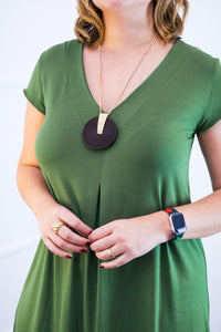 Vestido Laura - Evasê Decote V em Viscolycra - Naguirre Shop