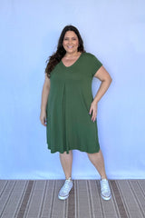 Vestido Laura - Evasê Decote V em Viscolycra - Naguirre Shop