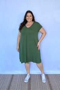 Vestido Laura - Evasê Decote V em Viscolycra - Naguirre Shop