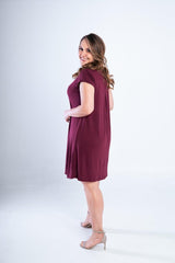 Vestido Laura - Evasê Decote V em Viscolycra - Naguirre Shop