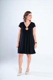 Vestido Laura - Evasê Decote V em Viscolycra - Naguirre Shop