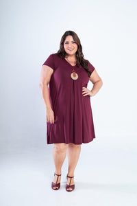 Vestido Laura - Evasê Decote V em Viscolycra - Naguirre Shop